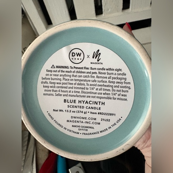 Light Blue Ceramic Candle with Hope Text - Picture 2 of 4